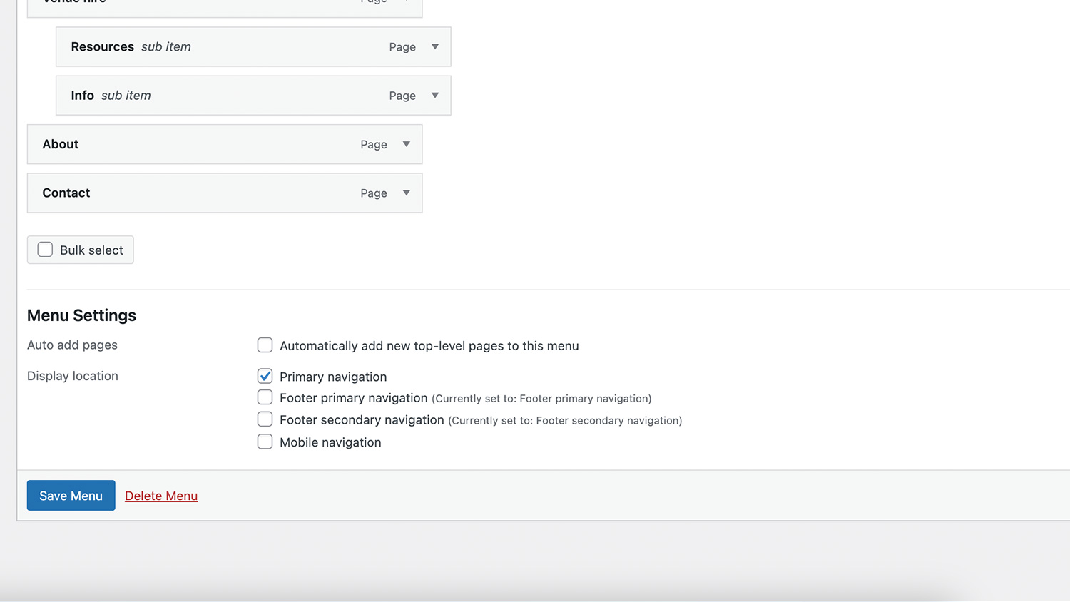 Configuring the menu settings Configuring the menu settings