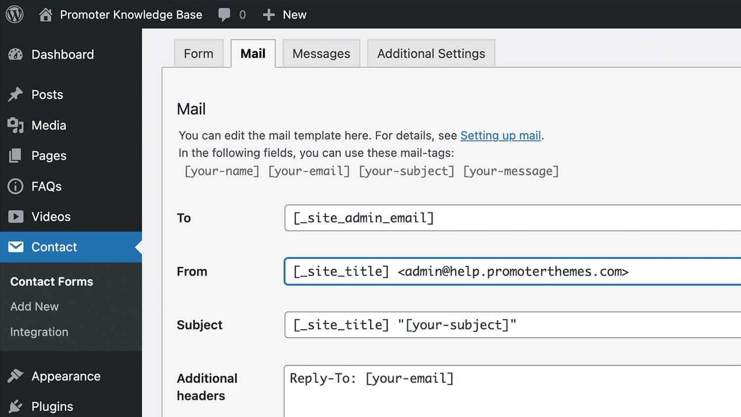 accessing the email settings accessing the email settings