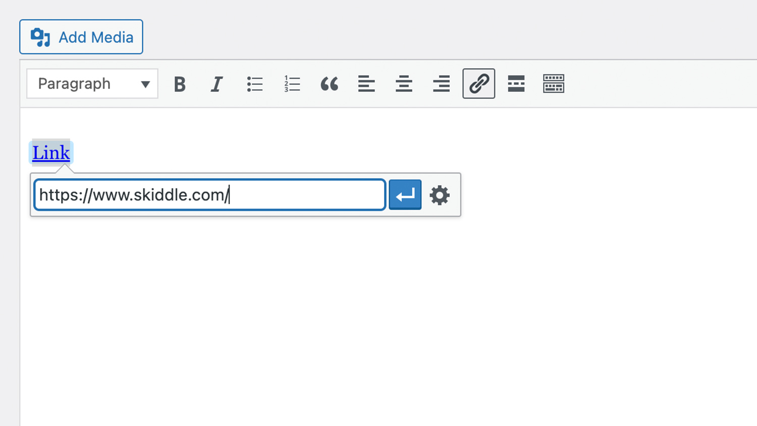 adding the hyperlink and entering the url adding the hyperlink and entering the url