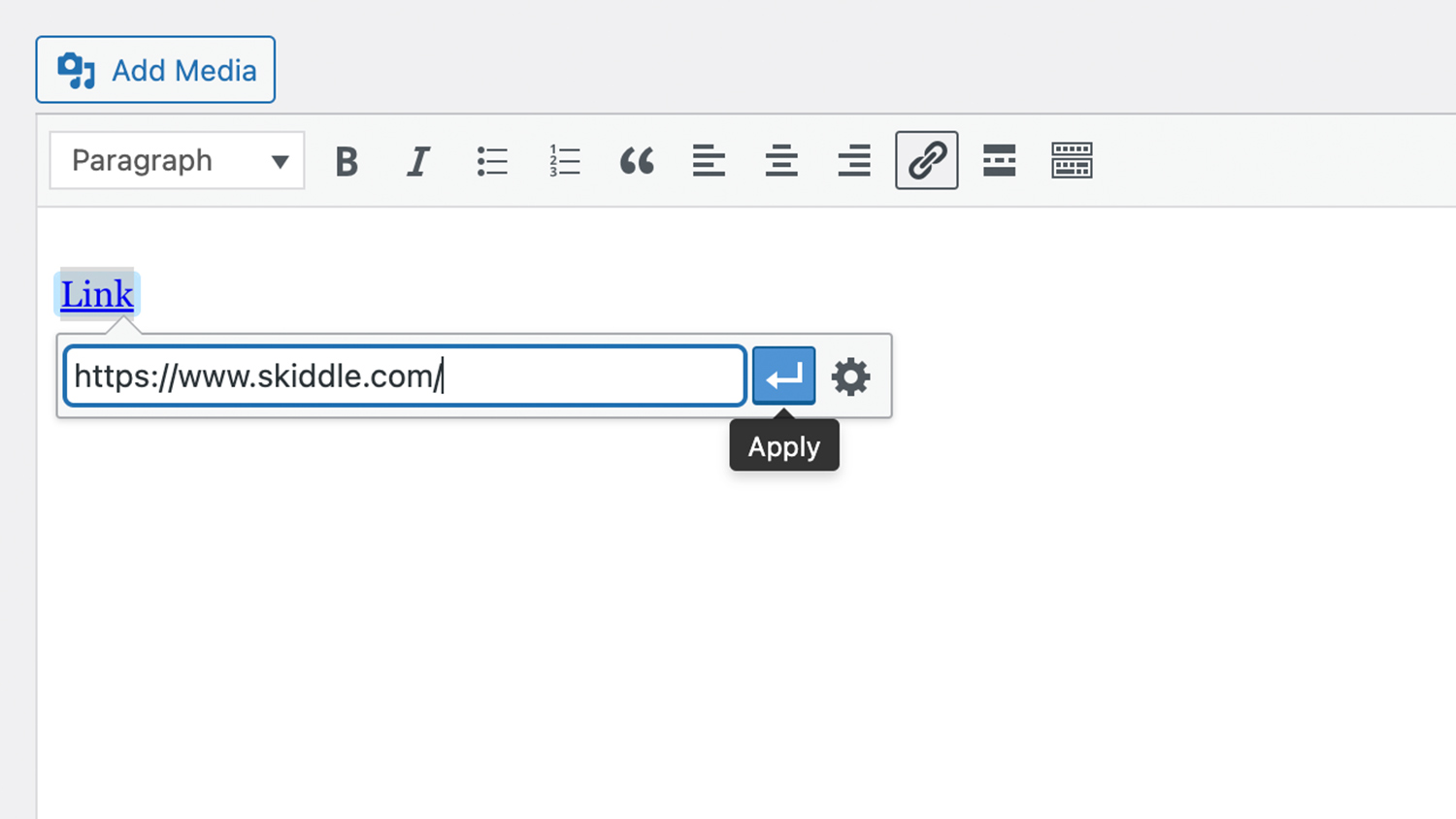applying the link applying the link