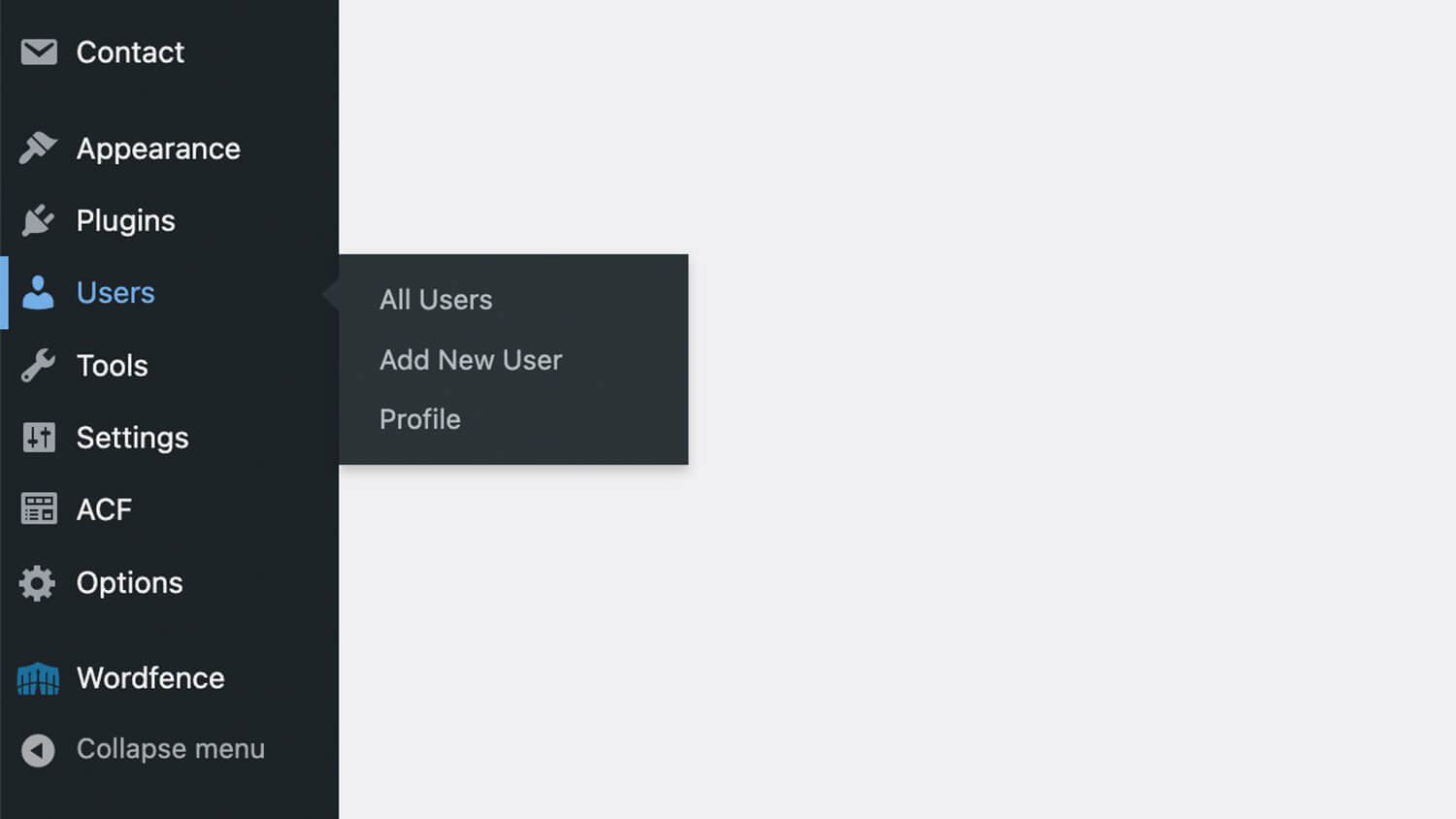 navigating to the users section navigating to the users section